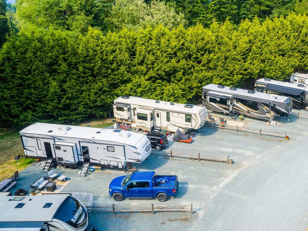 Evenings belong to the fire at Pioneer Trails RV Park